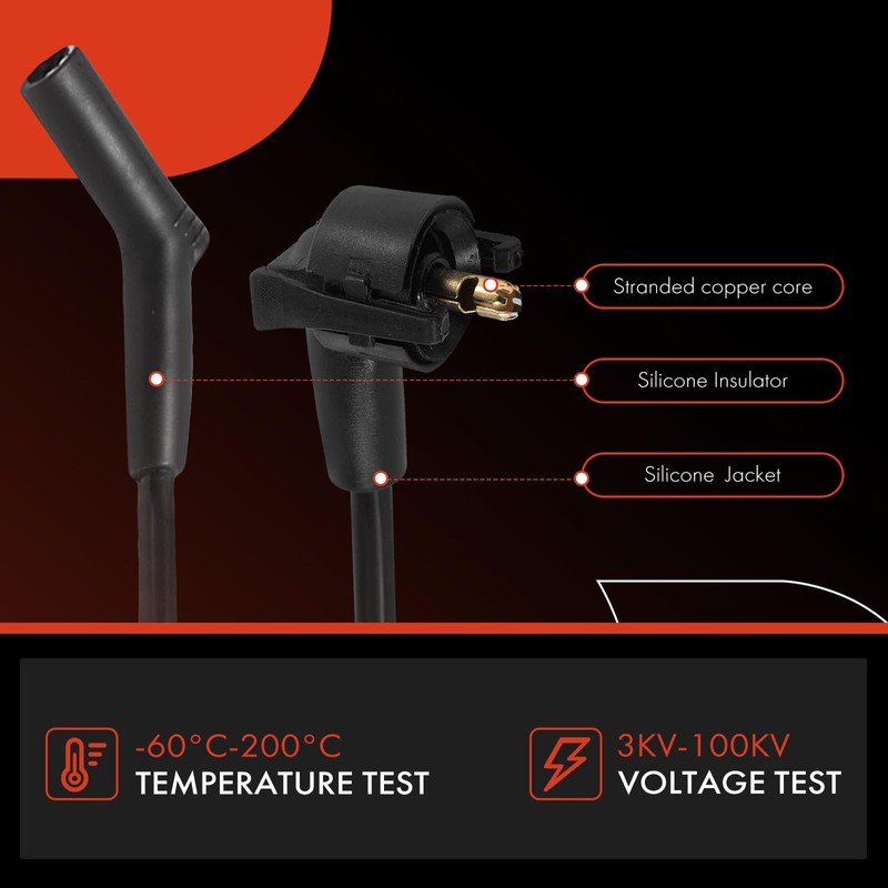 A-Premium Juego de 6 cables de bujía de encendido compatibles