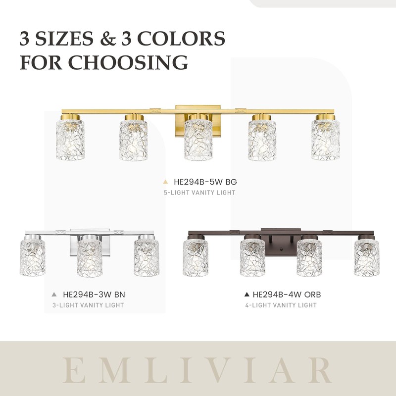 Emliviar 3 Light Vanity Wall Sconce, Farmhouse Bath Wall Lantern