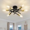6-Lights Sputnik Semi Flush Mount Ceiling Light Fixture Modern Metal
