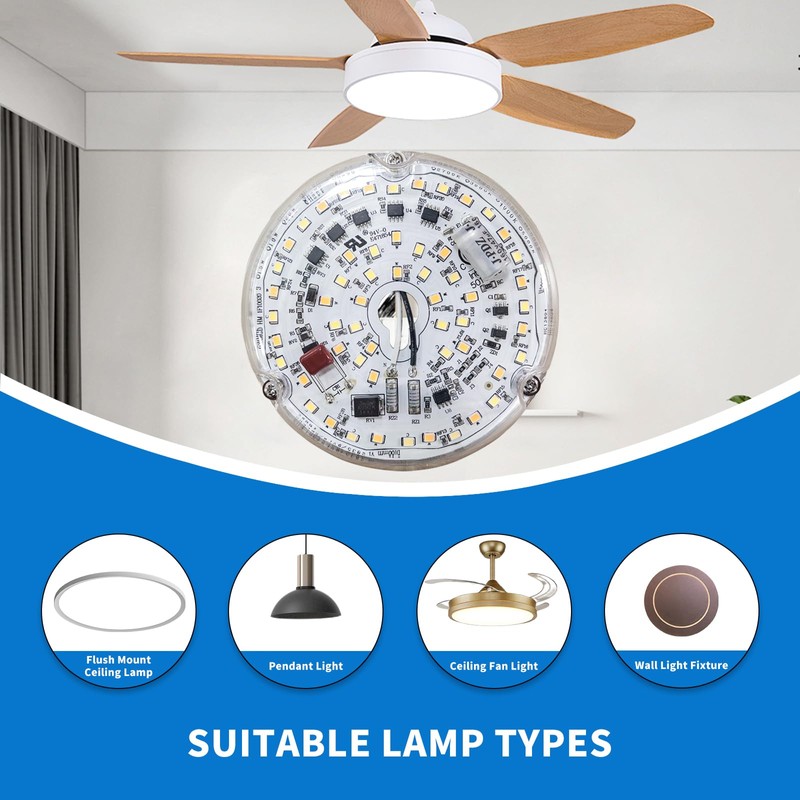 Humpptom Ceiling Fan Light Replacement, Retrofit Light Kit for Ceiling