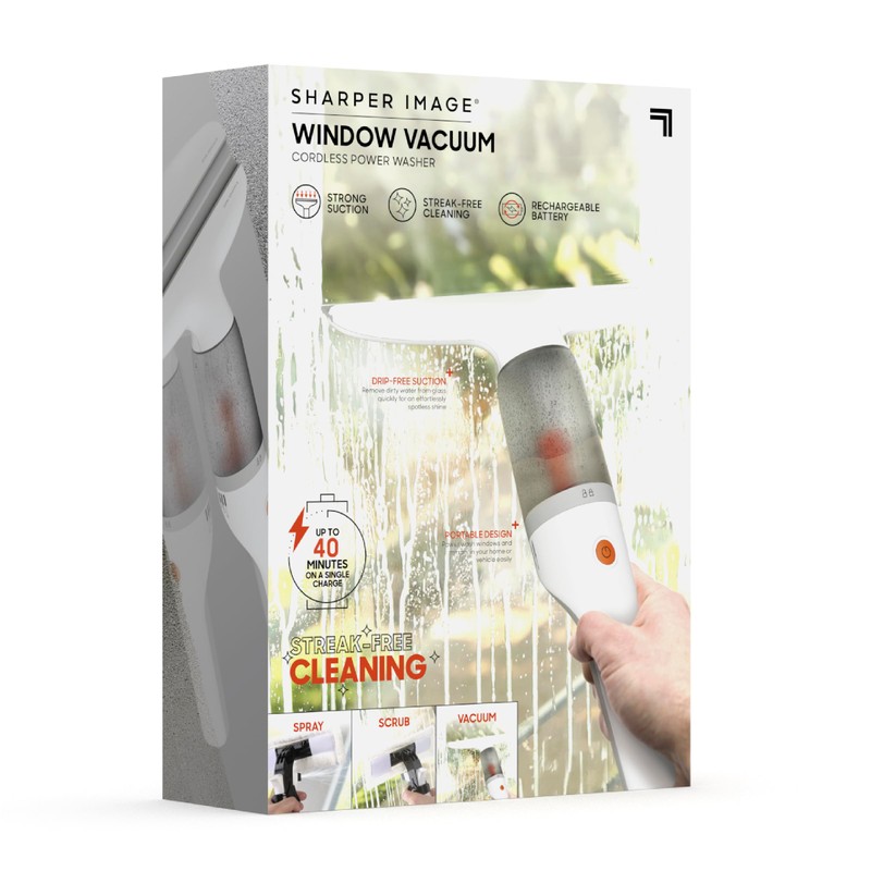 Sharper Image® 2-in-1 Window Vacuum Cleaner Kit – Cordless Squeegee,