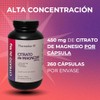 Citrato de Magnesio, 260cápsulas de 450mg de Citrato de Magnesio