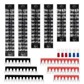 JINXIAN Screw Terminal Block Double Row 8/10/12 Position Terminal Strip 600V 15A Screw Terminal Strip Screw Terminal Strip with Protective Case Pre-Insulated Terminal Barrier Strip Terminal Strip Kit