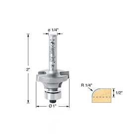 Amana Tool - 49504 Carbide Tipped Corner Round 1/4 Radius x 1" Dia x 1/2 x 1/4 Shank