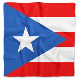 Dsiflylife Puerto Rico Silk Scarfs Women's Fashion Flag Square Silk Scarf for Hair, Square Silk Hair Wrap for Women Hand Rolling Edge
