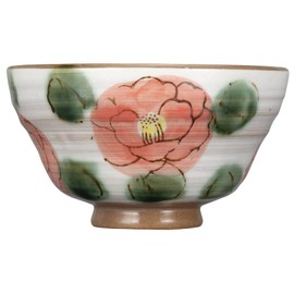 美濃 Burn Bowl Color Flowers (Stamped Vermillion), 123 – 0002