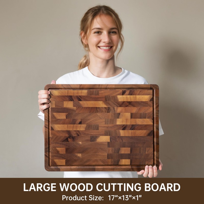 THETCHRY Walnut Wood Cutting Boards for Kitchen, Large Chopping Board