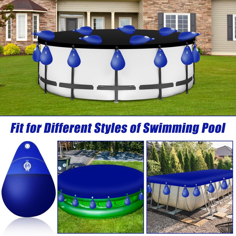 Anglekai 16PCS Pool Cover Weights, Heavy-Duty Swimming Pool Cover Hanging