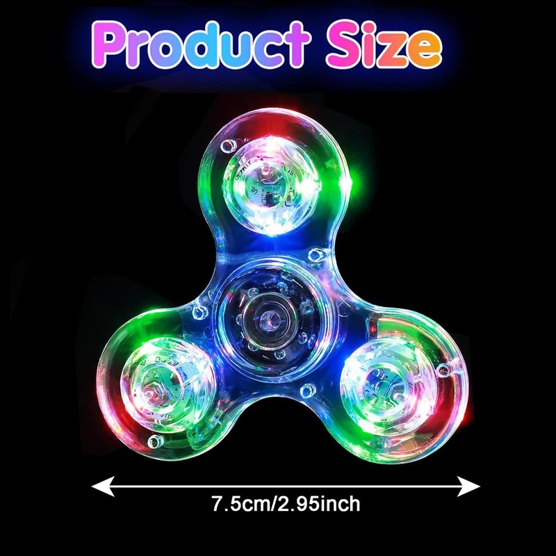 3 Pcs Fidget Spinners for Kids, Fidget Toys, Glow Fidget
