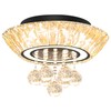 IDEQUY Modern Led Crystal Chandelier for Living Room Crystal Raindrop