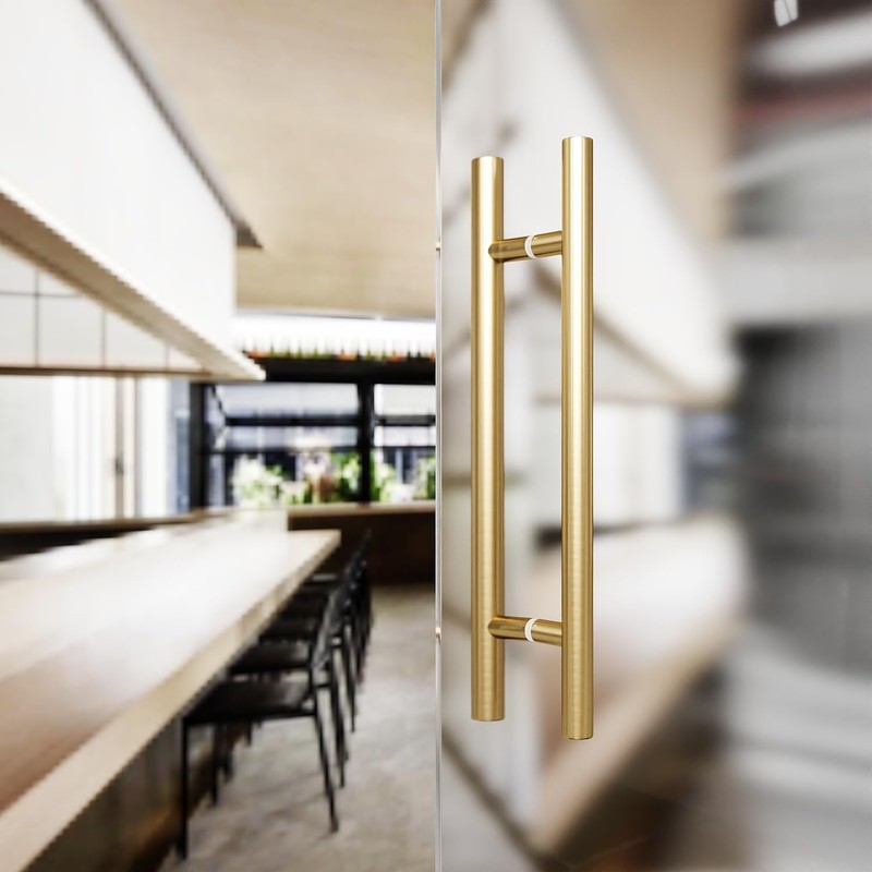 HMXBTO 12-inch/304 Stainless Steel Sliding Barn Door Handle, H-Shaped Commercial