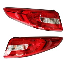 DuYouG For Hyundai Sonata 2015 2016 2017 Halogen Outer Tail Lights Rear Lamps Assembly Left Driver Side & Right Passenger Side Red Factory Style