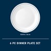 Corelle 6-Piece 10.25" Dinner Round Plates, Vitrelle Triple Layer Glass,