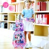 FTJCF 3Pcs Rolling Backpack for Girls, Kids Roller School Backpack