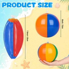 Coopay 30 Pack Mini Beach Balls, 6 Inch Small Inflatable Beach Balls Bulk, Classic Rainbow Beach Balls for Summer Beach Birthday Party Decor Water Fun Swimming Pool Games