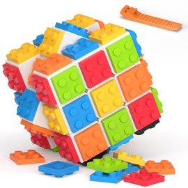 Vdealen Rubik's Cube Bricks 3D Puzzle Cube of 3 x 3 Rubik's Cube Original, Speed Cube for Beginners and Advanced, Gift for Children, Teenagers, Adults (White)