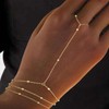Hand Chain Bracelets for Women 14K Gold Dainty Trendy Cubic