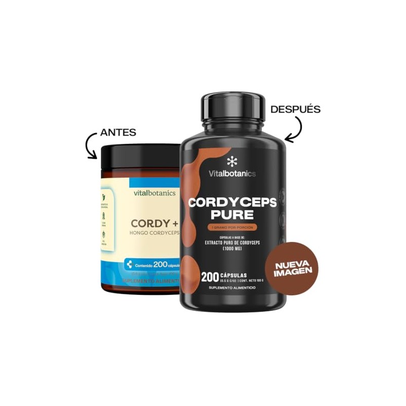Vital Botanics Mega Cordyceps 100% Puro - Hongo Adaptógeno