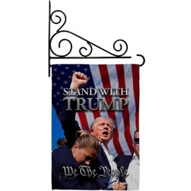 Trump Flag MAGA 2024 Trump Shooting Flag Holder Kit Wall Hanging Home Porch Vance Make America Again Poster Patio Yard Sign Outdoor Patriotic Decorations, Republican Gifts Made in USA