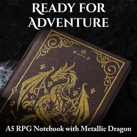 Soar Forge Notebook Journal for DND - A5 Linen Cover with Stunning Dragon Design (240 Pages) for RPG Enthusiasts - Perfect for Dungeons and Dragons (D&D) Campaigns, RPG's and Fantasy Writing