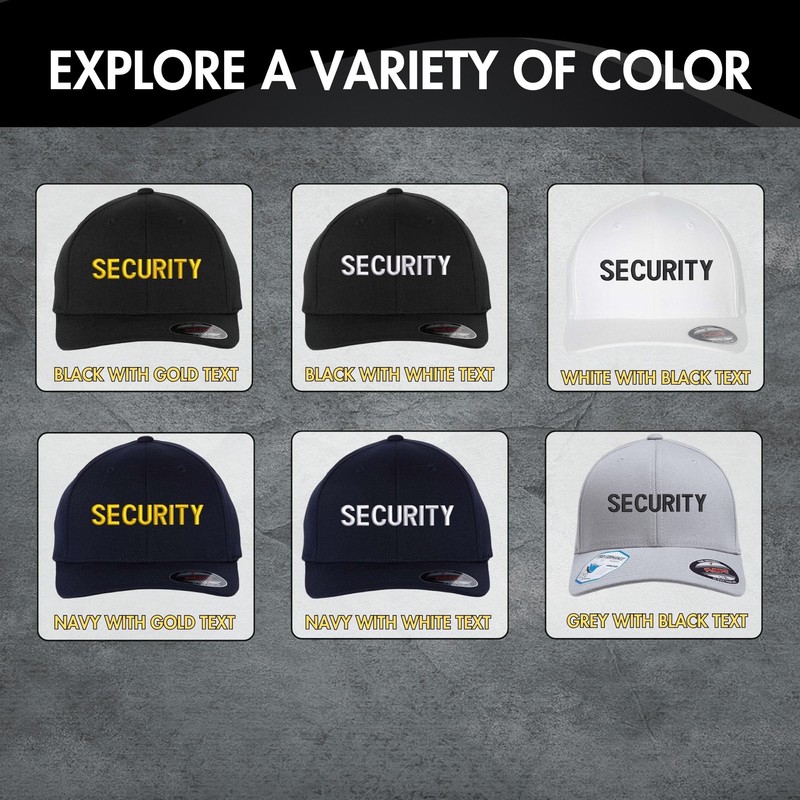 Security Fitted Baseball Hat Structured Uniform Guard Officer Pro-Formance Flexfit