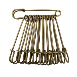 HappyHome 20pcs 70mm Gold Ancient Safety Pin Kabuto Pin Stall Pin Brooch Pin Handmade Craft Accessories Parts(70mm Antique Gold)
