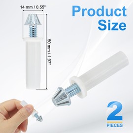 PATIKIL Bifold Door Hardware, 2Pcs 0.6 Inch Bi-Fold Door Bottom Pivot Bifold Closet Door Hardware Repair Part Kit for Folding Closet Sliding Door, White