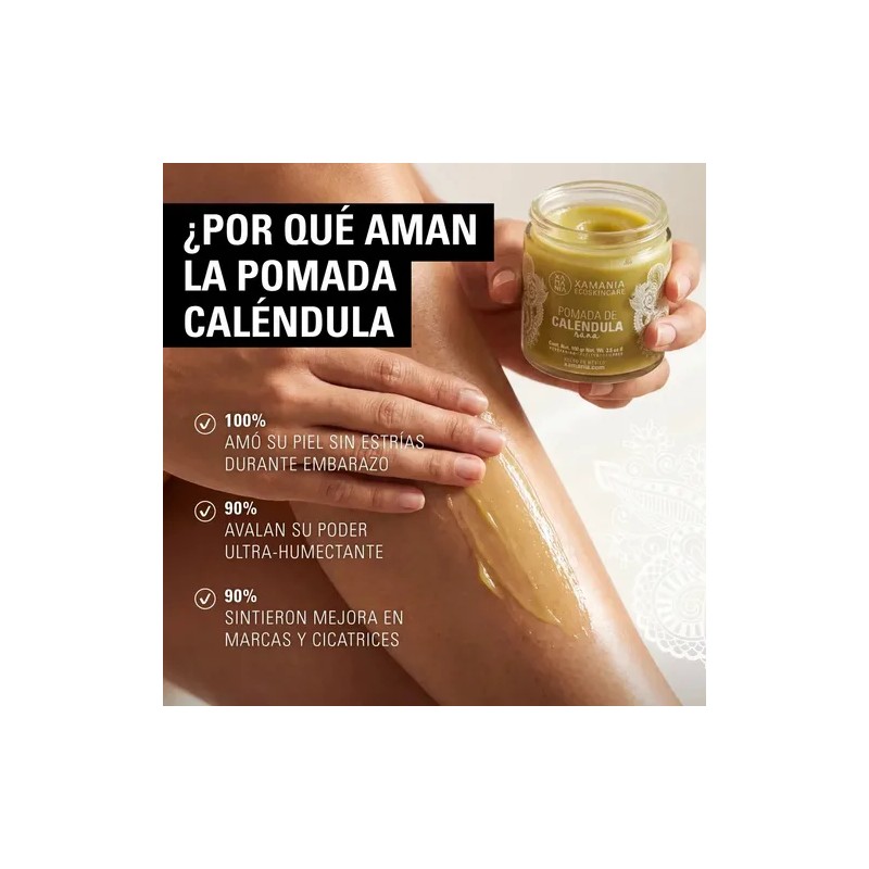 Xamania Pomada Caléndula Cicatrizante Estrias Vegana Natural (100 gr.)