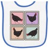 inktastic Cute Chicken Lover Stamps Baby Terry Cloth Bib White