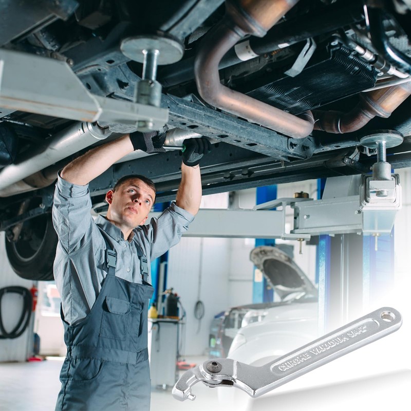 Adjustable C Spanner Hook Wrench Chrome Vanadium 3/4”-2” (19-51mm), Pin