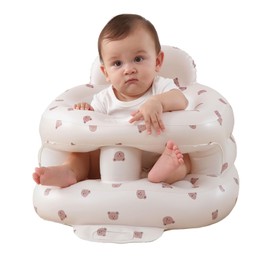 Asiento Inflable Circundante para Bebés de 3 a 36 Meses, Asiento Tipo Bumbo con Bomba de Aire Incorporada y Bandeja, Silla para Bebés Capaz de Soportar Peso (Osos)