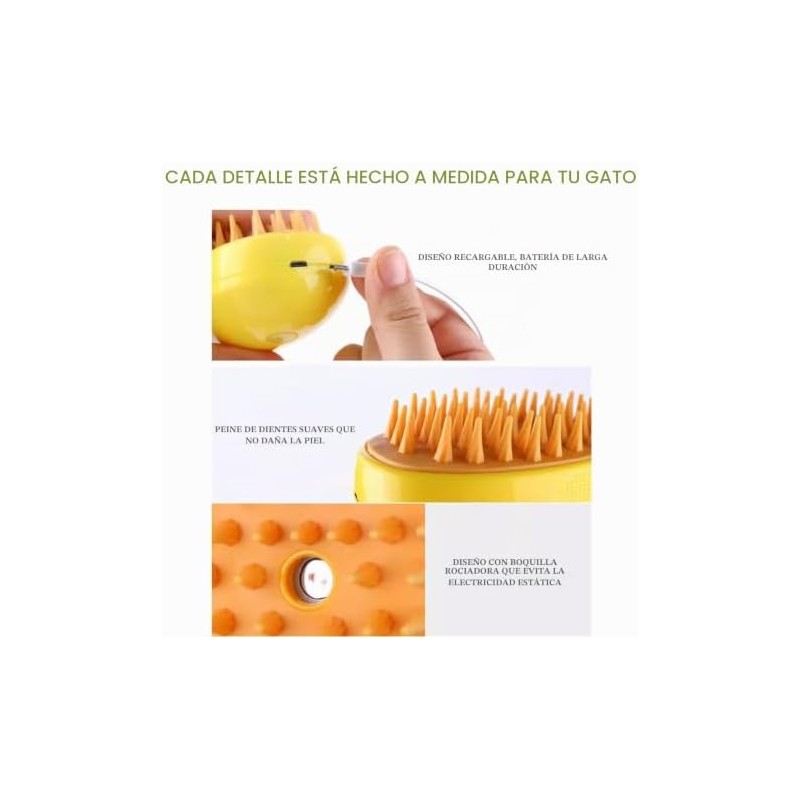 Cepillo de vapor para gatos, cepillo de vapor para gatos