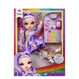Rainbow High Sparkle and Shine - Viola (Morado) - Muñeca de Moda de 28 cm con Destellos Líquidos en Las Piernas, Agítalas para Verlas Brillar, Ideal para Niños y Niñas de 4 a 12 Años