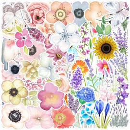 DKDDSSS 100PCS Flower Stickers, Waterproof Stickers for Laptop, Water Bottle Stickers, Cute Flower Stickers, for Laptop, Skateboard, Water Bottles, Computer, Phone, Guitar