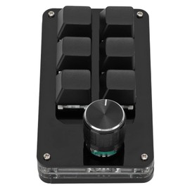 Yosoo Health Gear One Handed Programmable Macro Keyboard, Gaming Keyboards Multifunction 6 Keys 1 Knobs Mini Gaming Keypad Shortcut Keyboard (Black)