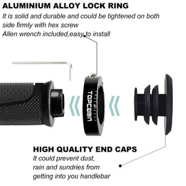 TOPCABIN Bike Grips Short Mini Bicycle Handlebar Grips Fit Many Standard Bikes 2PCS 90MM Length (90mm Grey)