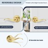 LOQRON Wave Style Gold Door Handles with Lock and Key