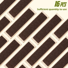 ANTDLE Stair Treads Non-Slip 16 Pack 8"x30" - Carpet Stair Runner for Indoor Wooden Steps with TPE Backing & Anti-Skid Surface, Reusable Adhesive Safety Rug for Kids/Elder/Pet-Friendly - Brown
