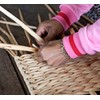 eHemco Extra Large Woven Hyacinth Wicker Storage Baskets with Iron