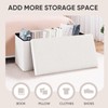 PINPLUS Folding Storage Ottoman Bench, Sherpa Ottoman with Storage, Large