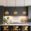 LBSQJ Amber Glass Pendant Lights Kitchen Island Globe Pendant Light