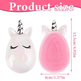 GXGM Haarbürste Ohne Ziepen, Haarbürste Kinder, Für Nasses & Trockenes Haar, Entwirrungsbürste für Alle Haartypen, Perfekte Bürste für Kinder & Reisen, Einhorn-Zauber, Weißes, 1 Stück