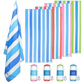 BOGI Microfiber Beach Towel Set, Quick Dry Beach Towel, Lightweight Absorbent Oversized Travel Towel, Sand Proof Compact Pool Towels for Travel Bath Beach Swim Gym Yoga（L 63''x31.5''）