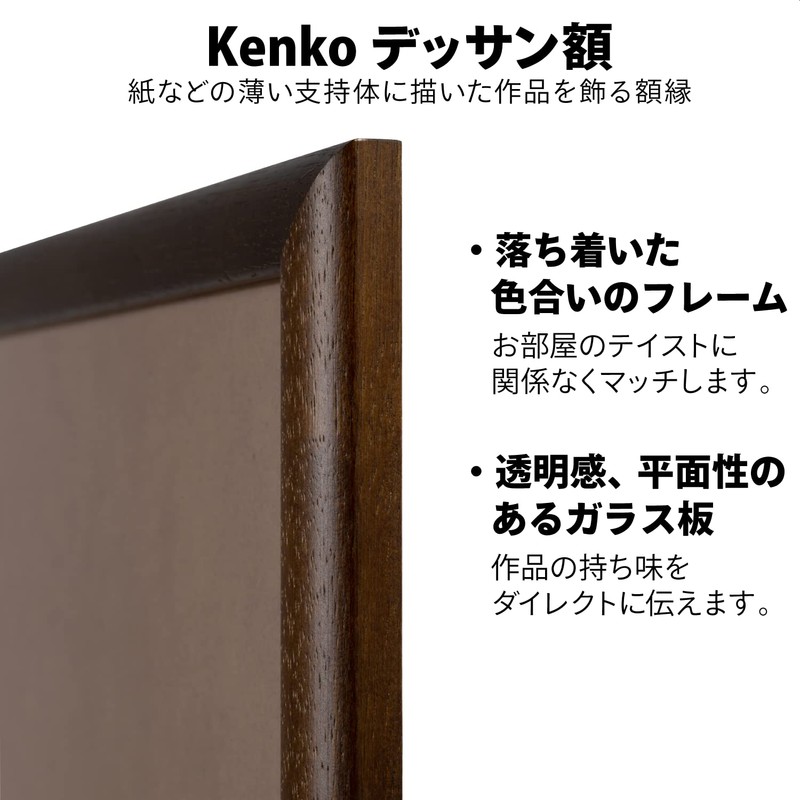 Kenko AM-MD-IN-BR Picture Frame, Drawing Frame, Inch Size, Brown Glass