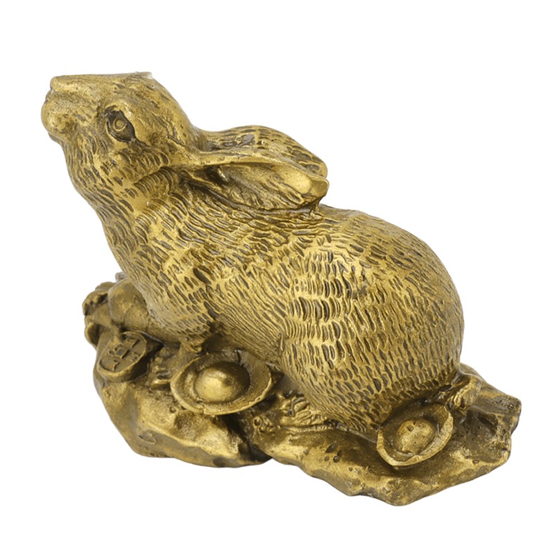 Bunny Statue Sturdy Brass Retro Look Fine Details Stable Durable