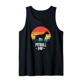 Pitbull Dad Vintage Style Sunset Design for Dog Lovers Tank Top