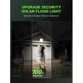WONYO 2600 Lumens 55LED Solar Flood Light, Split Solar Outdoor Lights with Remote Control, IP65 Waterproof Solar Powered Security Flood Light 10000mAh for Yard Patio Garage Barn (Radar Sensor)