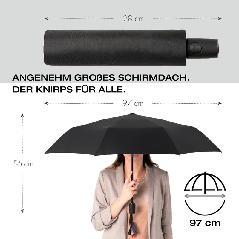 Knirps I.200 Medium Duomatic Pocket Umbrella - Exclusive Handle Design