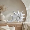Coastal Nautical Beach Decor White Conch Resin Statue