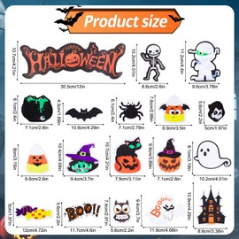 18pcs Halloween Fridge Magnets, Spider Ghost Bat Castle Pumpkin Skeleton Halloween Garage Door Magnetic Waterproof Durable Halloween Cruise Door Decorations for Yacht Boat Carnival Cruise Car